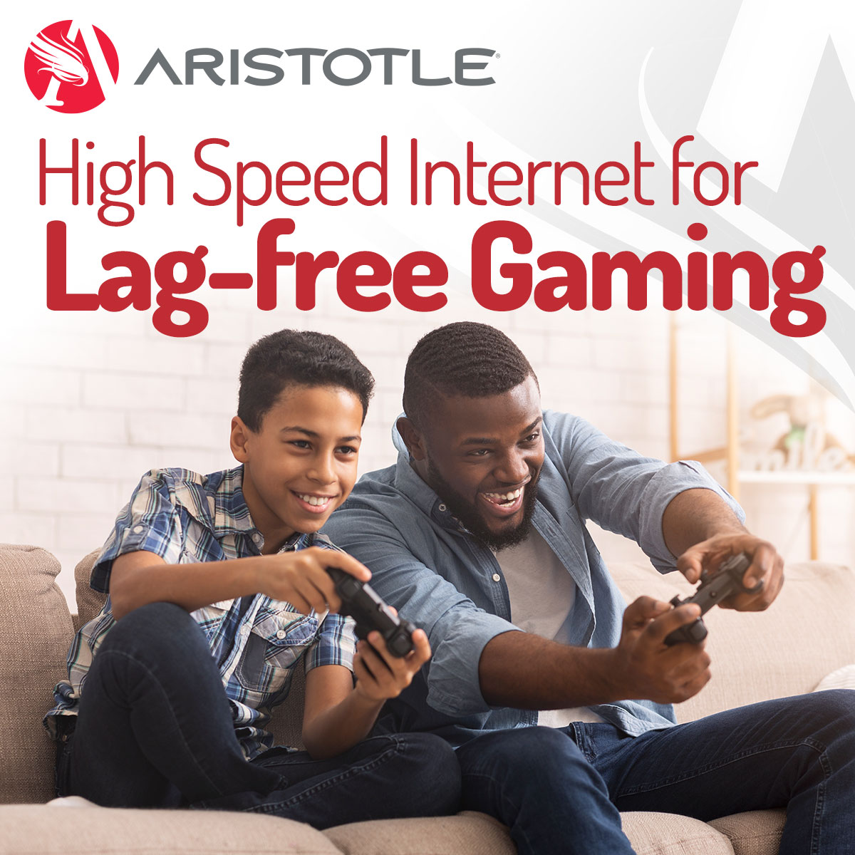 Father and son playing video games